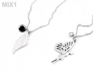 Náhrdelník víla, křídlo z nerezové oceli