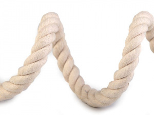 Bavlněná šňůra kroucená Ø14 mm tuhá, macrame