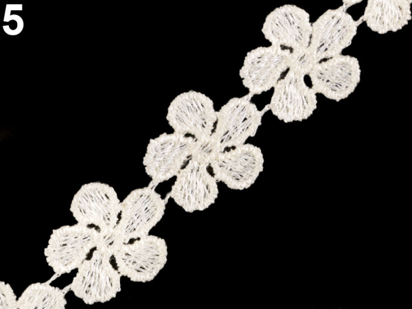 Vzdušná krajka / vsadka šíře 24 mm květy