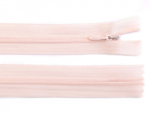 Spirálový zip skrytý šíře 3 mm délka 55 cm dederon