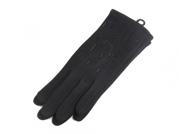 Dámské úpletové rukavice s kamínky