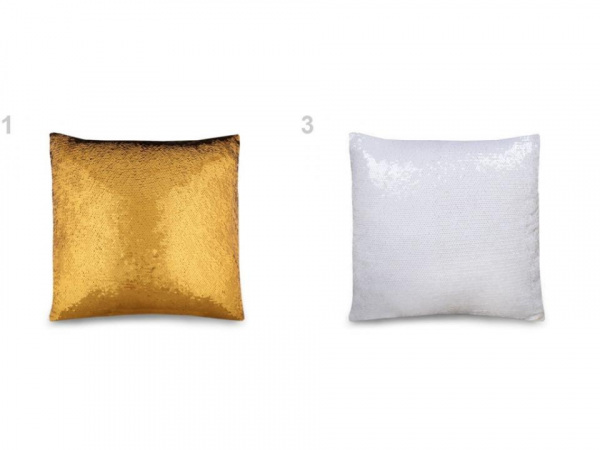 Povlak na polštář s oboustrannými flitry 40x40 cm