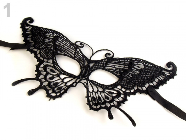 Karnevalová maska dětská - škraboška krajková motýl