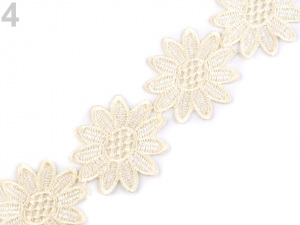 Vzdušná krajka / vsadka šíře 50 mm květy