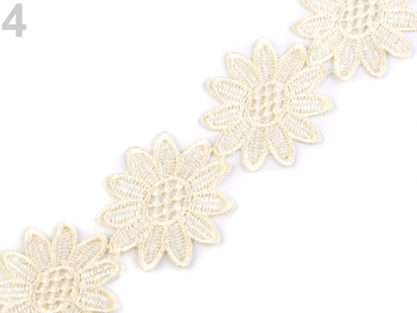 Vzdušná krajka / vsadka šíře 50 mm květy