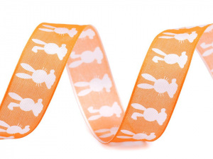 Stuha s drátem šíře 25 mm zajíc