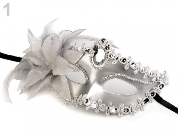 Karnevalová maska - škraboška s květem