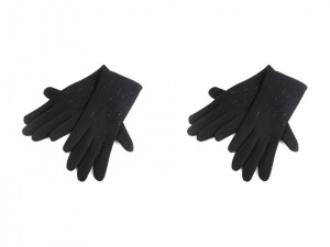 Dámské úpletové rukavice s kamínky