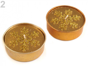 Čajové svíčky vánoční velké Ø6 cm vločka