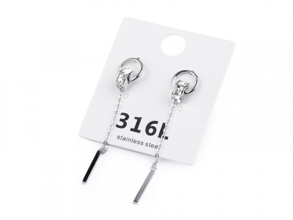 Náušnice z nerezové oceli s broušenými kamínky