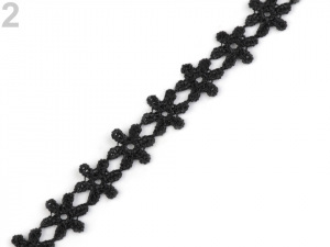 Vzdušná / jemná krajka / vsadka šíře 16 mm květy