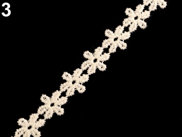 Vzdušná / jemná krajka / vsadka šíře 16 mm květy