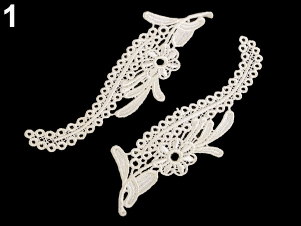 Krajková aplikace / vsadka na košilky 5,5x15,5 cm