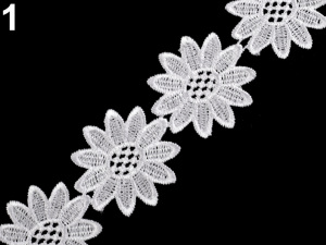 Vzdušná krajka / vsadka šíře 50 mm květy
