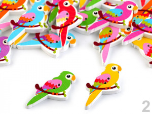 Dřevěný dekorační knoflík zvířátka