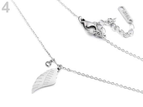 Náhrdelník víla, křídlo z nerezové oceli