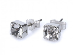 Náušnice s broušeným kamínkem - jablonecká bižuterie