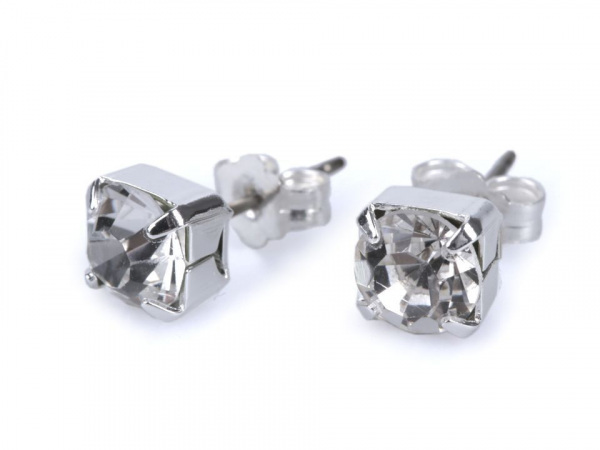 Náušnice s broušeným kamínkem - jablonecká bižuterie