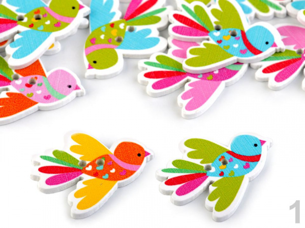 Dřevěný dekorační knoflík zvířátka