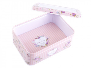 Plechová krabička s průhledem střední