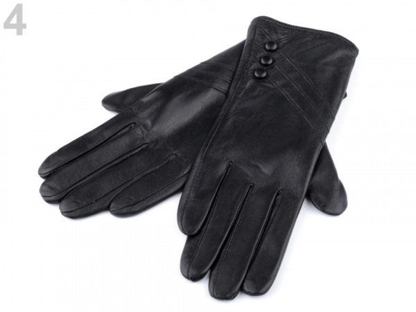Dámské kožené rukavice s knoflíky