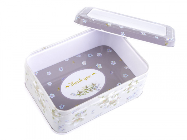 Plechová krabička s průhledem střední