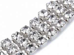 Štrasový náramek třířadý - jablonecká bižuterie