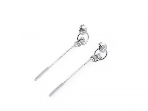 Náušnice z nerezové oceli s broušenými kamínky