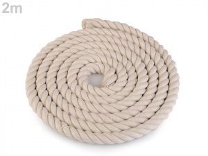 Bavlněná šňůra kroucená Ø14 mm tuhá, macrame