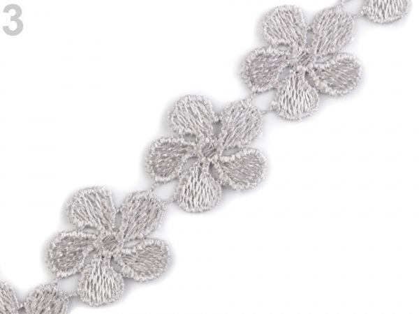 Vzdušná krajka / vsadka šíře 24 mm květy