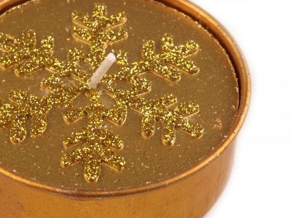 Čajové svíčky vánoční velké Ø6 cm vločka