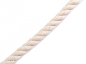 Bavlněná šňůra kroucená  Ø10 mm tuhá, macrame