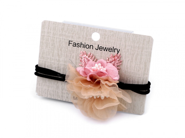 Gumička do vlasů s květy