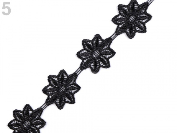 Vzdušná krajka / vsadka šíře 42 mm květy