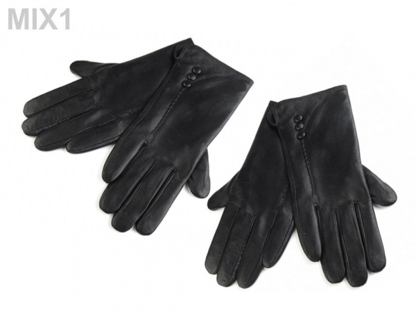 Dámské kožené rukavice s knoflíky