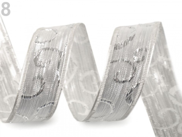 Stuha s lurexem šíře 25 mm