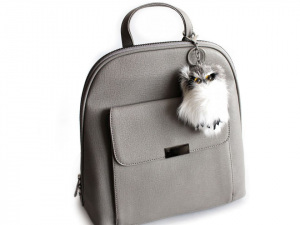 Kožešinový přívěsek na kabelku / klíče sova