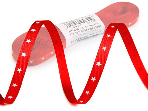 Stuha hvězdičky šíře 6 mm