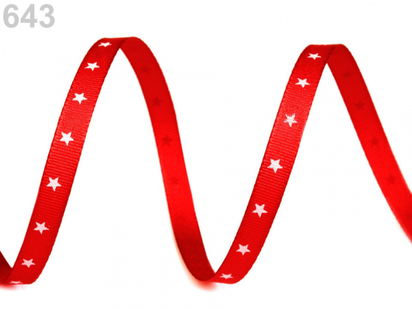 Stuha hvězdičky šíře 6 mm