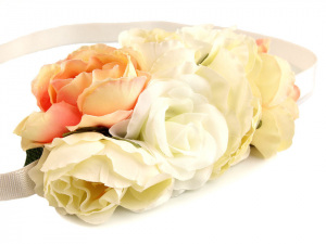 Pružná čelenka do vlasů s květy