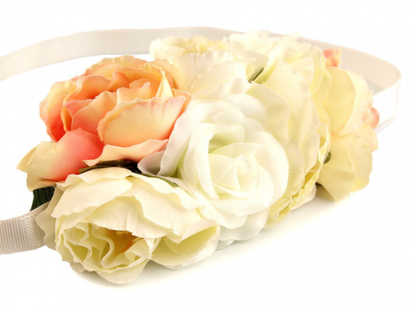 Pružná čelenka do vlasů s květy