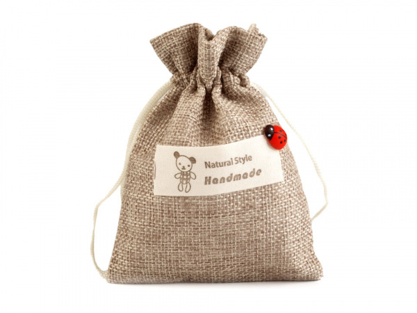Dárkový pytlík s beruškou 9,5x13 cm imitace juty