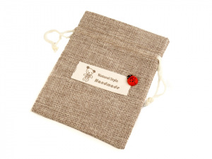 Dárkový pytlík s beruškou 9,5x13 cm imitace juty
