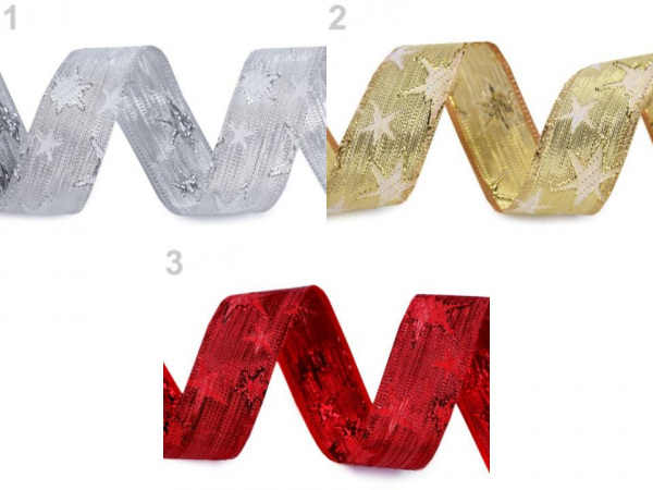 Stuha s lurexem šíře 25 mm