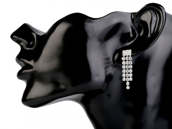 Štrasové náušnice - jablonecká bižuterie