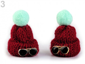 Textilní aplikace / nášivka pletená čepička