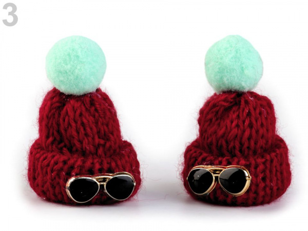 Textilní aplikace / nášivka pletená čepička