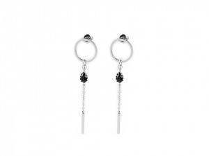 Náušnice z nerezové oceli s řetízkem a kapkou