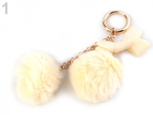 Kožešinový přívěsek na kabelku / klíče