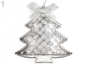 Kovová dekorace vánoční stromeček, hvězda